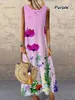 都会のセクシードレス2022女性のためのドレスエレガントな花の夏、新しいノースリーブの膝の長さのカジュアルビーチドレス