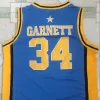 Nikivip 34 Kevin Garnett Farragut Academy High School Jersey College Basketball Jerseys Blue Ed Camisa deportiva de calidad superior