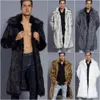 Männer Pelz Faux Mode Herren Mantel Lange Mäntel Solide Verdickte Warme Square Neck Langarm Jacke für Männer Kleidung Strickjacken 231201