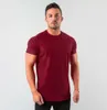 Nya snygga vanliga toppar fitness mens t shirt kort ärm muskel joggar bodybuilding tshirt manlig gymkläder smal passform 548