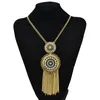 Anhänger Halsketten Metall Hohle Blume Lange Quaste Für Frauen Weibliche Gypsy Türkische Kristall Tribal Party Schmuck Geschenk