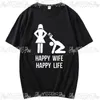 T-shirts pour femmes Happy Wife Life Chemise drôle Mari Cadeau Idée Graphique Streetwear Manches courtes O-cou Harajuku T-shirt Vêtements unisexes