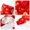 Vêtements pour chiens Chats Chiot Année chinoise Kung Hei Fat Choy Dragon Design Manteau Pet Automne Hiver Extérieur Chaud Quatre Pieds Vêtements avec Chapeau