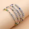 Strand BohoBliss Winter Crystal Bracelet For Women Word Custom Happy Face Charm Lucky Jewelry Little Cube Letter Bead Elastic