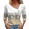 Camicette da donna Camicia da donna moda Casual allentata a maniche lunghe elegante stampata Temperamento Top Blusa Feminina Camisas