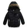 Down Coat 2-6 år Autumn Winter Boys Jacket varm päls krage mode baby flickor kappa huva blixtlås ytterkläder födelsedagspresent barn kläder 231202