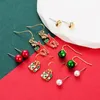 Studhänge halsband julörhängen snöflinga strumphandskar färgklockor pärl öron studs år gåva smycken festtillbehör för damer