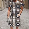 Survêtements pour hommes Racksui T-shirts Tops Summer Street O Cou drôle 2023 Casual manches courtes 2 pièces Set Outfit Costume masculin Hip-Hop Beach