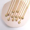 Colliers de pendentif 5pcs Fashion Brass Gold plaqué chaîne de décembre Collier de coeur de naissance