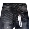 Jeans viola da uomo Jeans firmati Moda motociclisti strappati invecchiati Pantaloni cargo in denim da donna per uomo Pantaloni neri PU7022