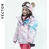 Skiing Suits VECTOR Ski Professional Childrens Jacket Pants Warm Waterproof Boys Girls Outdoor Snowboarding Winter Kids Set 231202