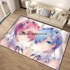 Blankets 2023 Anime Re: Zero Emilia Rem Ram Japan Cartoon Carpet Bathroom Outdoor Rug Kids Bedroom Kawaii Movie Floor Mat Living Room