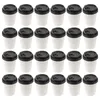 Disposable Cups Straws 50 Pcs Insulated Coffee Tumbler Lids Takeaway Treated Paper Tableware