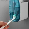 Titulares de escova de dentes 1 PCS Dispensador automático de pasta de dentes Acessórios de banheiro Montagem na parede Preguiçoso Espremedor de dentes Suporte de escova de dentes Q231202
