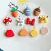 Charms 10Pcs Catoon Strawberry Bow Tie Resin Girl Kawaii Earrings Necklace Pendants Fashion Jewelry Decorate Supplies DIY Making