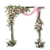 Decorative Flowers Wreaths Custom Rose Artificial Flower Row Table Flower Ball Party Floral Arrangement Wedding Arch Backdrop Decor Flowers Wall Rouge Pink 231201