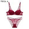 Er Verzamelen Mode Zwart Ondergoed Vrouwen Bh Set Push Up Beha Katoen Dikke Diepe V Sexy Bh Kanten Lingerie Sets BorduurselL231202