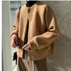 Erkek Ceketler Kore tarzı Yarım Zip Kapüşonlu Kazak Kışın Erkekler İçin Çiftin Gevşek Marka Marka Tembel Y2K Giysileri