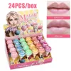 Lip Balm 24 pcs/lot gros baume à lèvres mignon baume à lèvres hydratant 6 odeur agréable baume cadeau brillant Labial Kawaii maquillage brillant à lèvres Fruit 231202