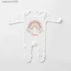 Комплекты одежды Персонализированный Rainbow Babygrow Sleepsuit Baby Coming Home Outfit Custom Name Детский пижам Newbron Душ Подарок Детская одеждаL231202