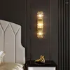 Wall Lamp Luxury Modern Crystal Rectangle Background Staircase Bedroom Bedside Led Indoor Lighting For Living Room Tv Decor