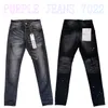 Jeans viola da uomo Jeans firmati Moda motociclisti strappati invecchiati Pantaloni cargo in denim da donna per uomo Pantaloni neri PU7022