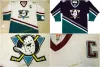 Hockey hockey personnalisé hockey sur glace personnalisé Mighty Ducks d'Anaheim Jersey 1996-06 blanc vert femmes jeunesse votre nom votre numéro n'importe quelle taille XS