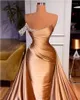 Vestidos de festa bainha de ouro noite longo plus size strapless frisado lantejoulas vestidos formais ocasião especial aniversário