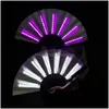 Party Decoration 1Pc Luminous Folding Fan 13Inch Led Play Colorf Hand Held Abanico Fans For Dance Neon Dj Night Club B1101 Homefavor Dhm89