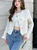 Damenjacken Hohe Qualität Französisch Luxus Kleiner Duft Tweed Jacke Frauen Mode Lässig Schlank Quasten Kurzmantel Koreanisch Elegant