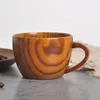 Becher 150 ml Retro Massivholz Kaffeetasse Holz Tee Milch Löffel El Restaurant