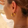 Hoop Earrings Stainless Steel Cute Dolphin Small Circle Round Huggie Smooth Gold Plated Thick Ear Hoops Fashion Animals Jewelry Gifts