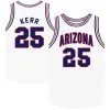 Nikivip Basketbol Jersey Koleji Arizona Wildcats 25 Steve Kerr Forma Gerileme Beyaz Mavi Mesh ED Nakış Özel Büyük Boyu S-5XL