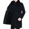 Vestes pour hommes Hiver Velvet Épaissi Manteau de laine Veste d'âge moyen Personnes âgées Lâche Casual High Street Parkas Hommes Coupe-vent Vêtements masculins