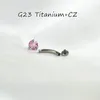 Kaş mücevher 10 adet gövde mücevher-g23 cz akıllı göbek göbek düğmesi gövde piercing 14gx10x4/6mm göbek kaş eğrisi halters göbek halkaları 231201