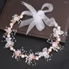 Pinzas para el cabello DIEZI, accesorios coreanos dulces para mujeres y niñas, diadema de flores nupcial, diadema con perlas de cristal, joyería para la cabeza para fiesta y boda