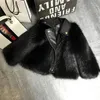 Down Coat Faux Fur Children Leather Autumn And Winter Motorcycle Girls Fashion Jackets Kids Tops Clothes 231202