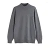 Männer Pullover Herbst Kleidung Luxus Gestrickte Pullover Pullover Casual Koreanische Einfarbig Langarm Mock Neck Basic Hemd M-4XL