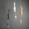 Pendant Lamps Nordic Resin Squirrel Led Lights Modern Industrial Children's Room Kitchen Hanging Lamp Loft Animal Light Fixtures Decor