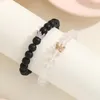 Braccialetti di collegamento 2 pezzi/set braccialetto di perline corona per gli amanti cuore luminoso magnete attrazione coppia distanza amici gioielli braccialetti regalo