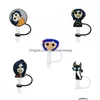 Cannucce Sts Custom Coraline The Secret Door Soft Sile St Toppers Accessori Er Charms Riutilizzabili Splash Proof Dust Plug Decor Dhomh