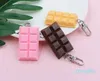 Keychains Lanyards Nya matnyckelkedjor Desserter Choklad söta nyckelringar för män Kvinnliga vän Present Bilväska hängande barn