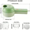 1pc 4 In 1 Vegetable Chopper, Handheld Electric Vegetable Cutter Set, Portable Wireless Garlic Mud Masher, Garlic Press And Slicer Set, Multifunctional Tool