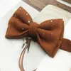 Bow Ties Retro cotton and linen bow tie men's Korean version of leisure wedding bride and groom bow stage suit pocket towel chest 231202