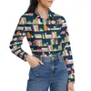 Camicette da donna Libri Camicetta da biblioteca Scaffale a maniche lunghe Donna Kawaii colorata Camicia oversize alla moda coreana Design Top Regalo di compleanno