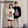 سترات الرجال Zazomde American Street Sweater Winter Men Vintage Vintage Christmas Tree Treented Usisex Hop Hip Dark Dark Pullover