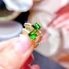 Stud Earrings Natural Diopside For Women Silver 925 Jewelry Luxury Gem Stones 18k Gold Plated Free Shiping Items