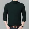 سترات الرجال 2023 العلامة التجارية Slim Fleecing Turtleneck Sweater Mens Winter Long Sleeve Dark Classic Classic Solid Dumbering Shirt