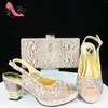 Dress Shoes 2024 Retro Italian Women And Bag Set In Champagne Color Special Design INS With Platform For Wedding