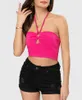 Women's Tanks FASHIONSPARK Cut Out Tube Top Ribbed Tie Backless Halter Tops Sleeveless Knitted Crop Cami Summer Bandeau